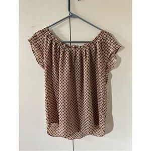 LC Lauren Conrad - (Pink) Short Sleeve Floral Blouse - Women’s Tops